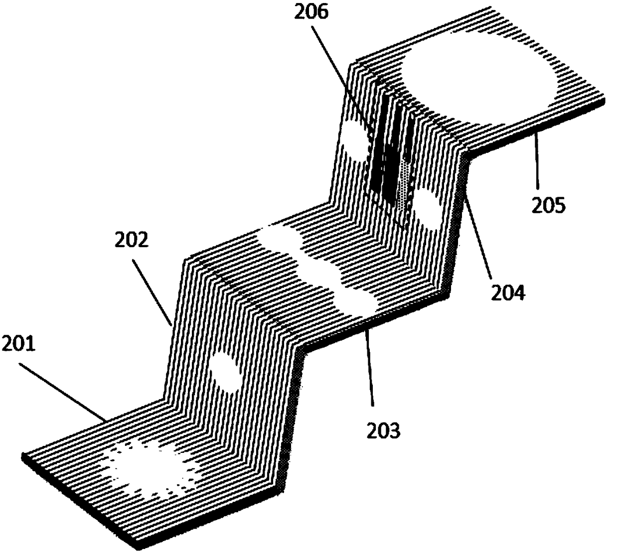 Folded paper-structured body surface sweat electrochemical sensor and monitoring method