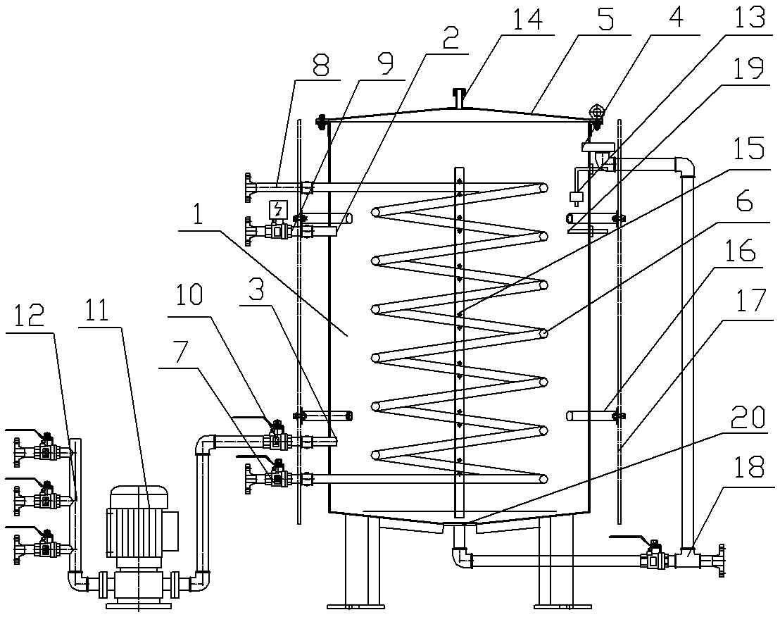 Steam heating water tank