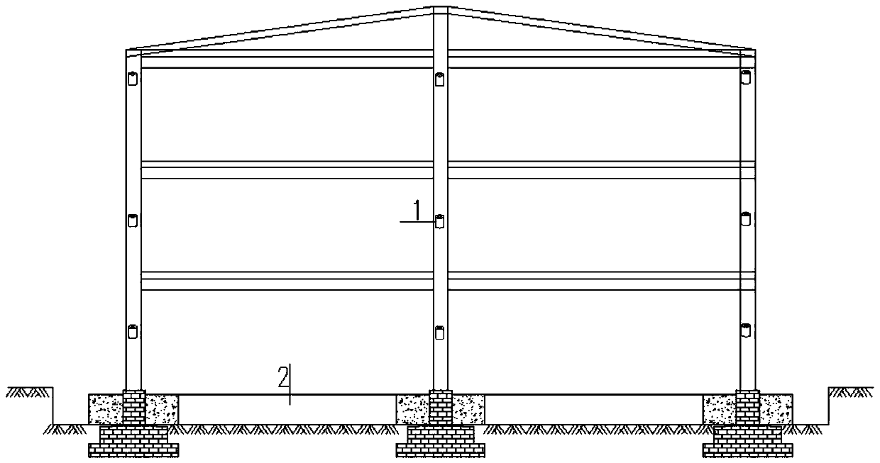 Preventive levelling active-underpinning device and construction method