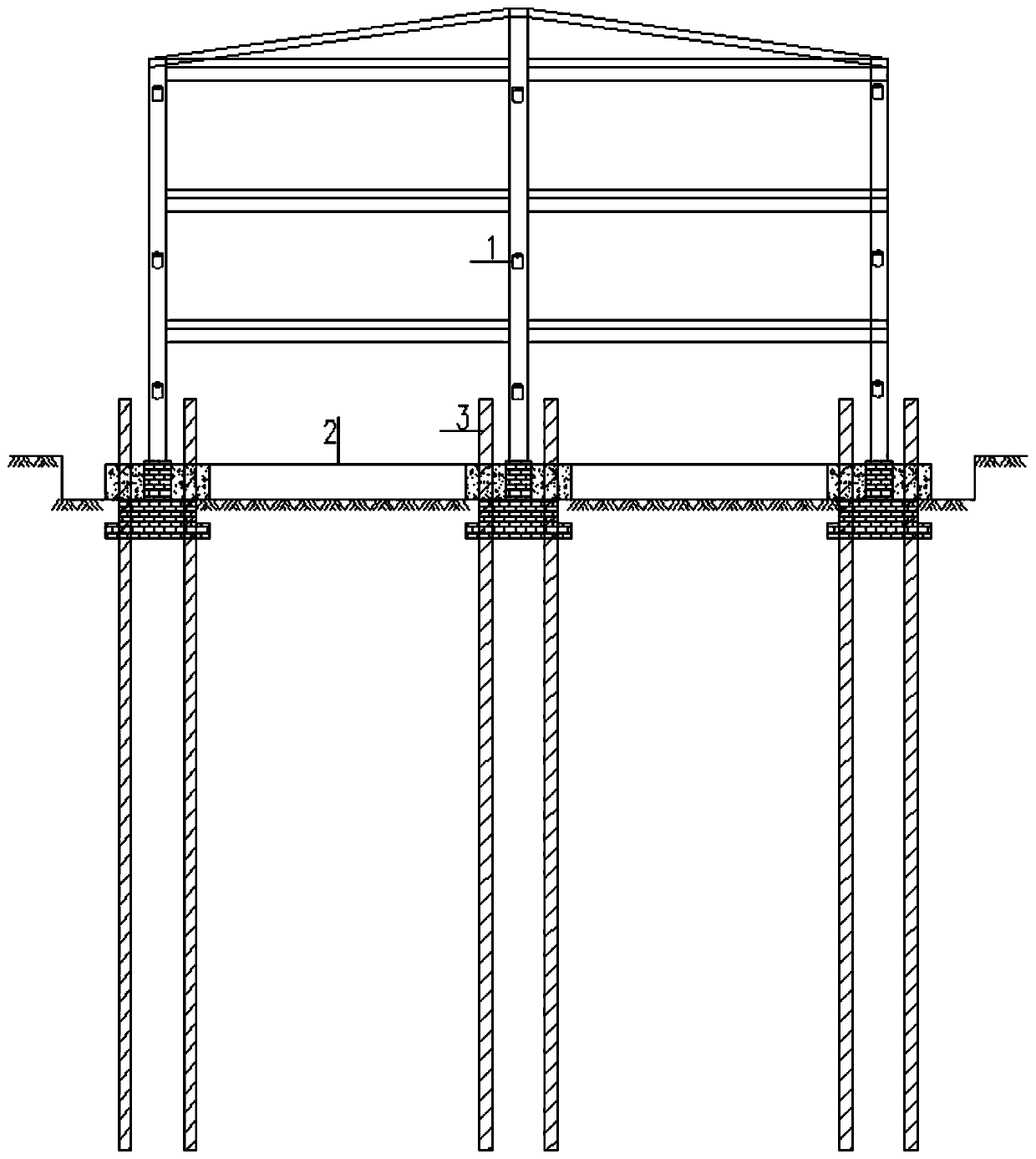 Preventive levelling active-underpinning device and construction method