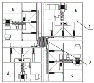 Space rope net capturing system based on recombining rope system formation flying