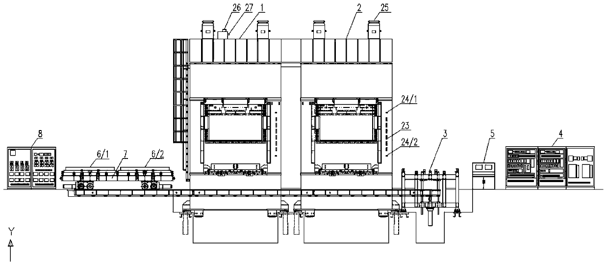 Electrical control system of multi-zone temperature and pressure follow-up control hydraulic machine