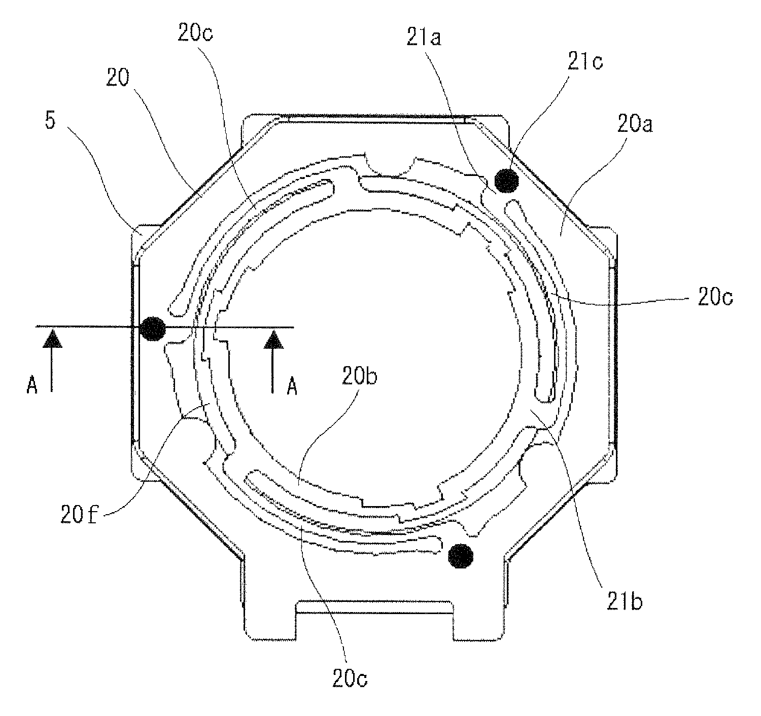 Camera module with improved leaf spring attachment