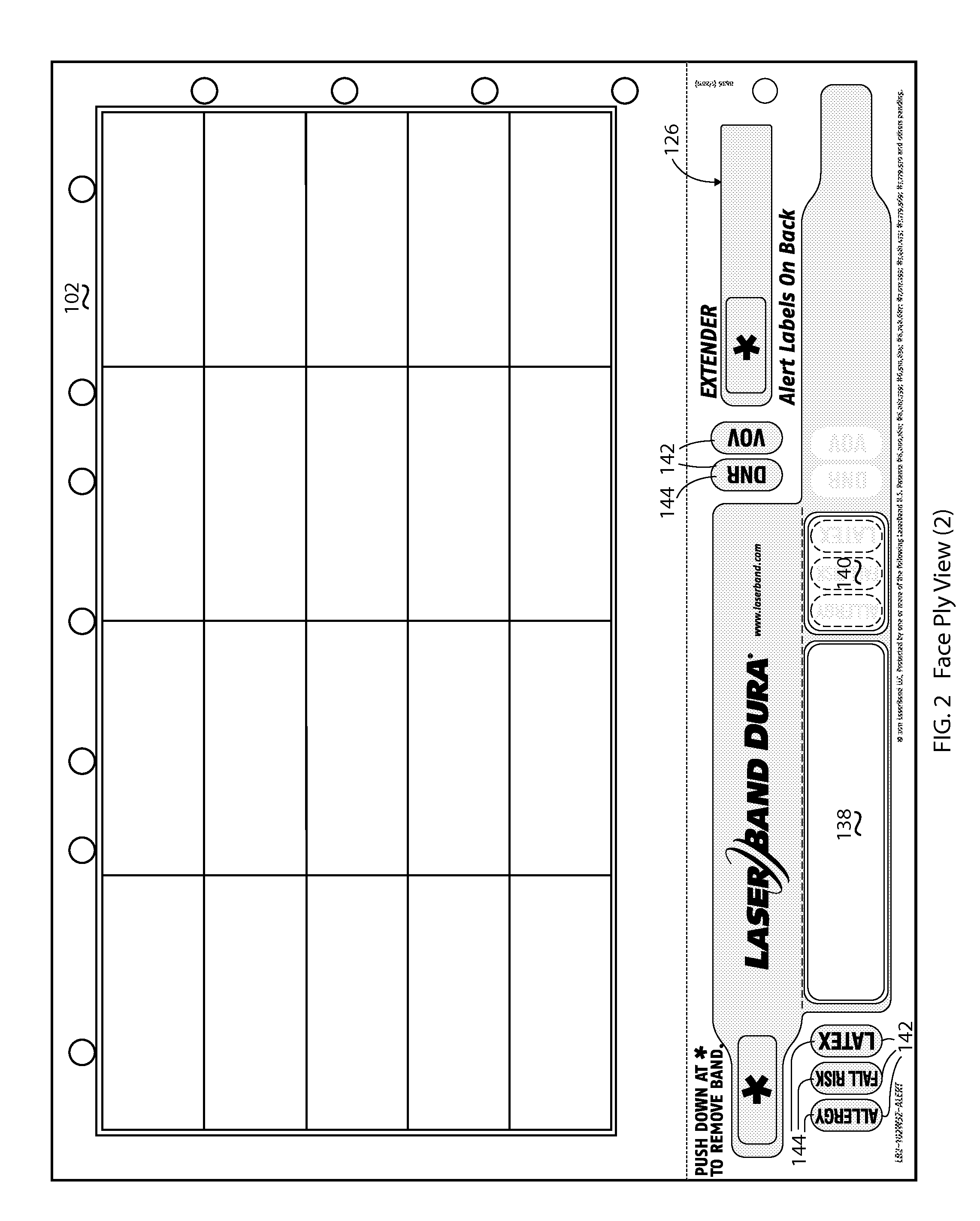 Business Form With Self Laminating Wristband With Reduced Image Area