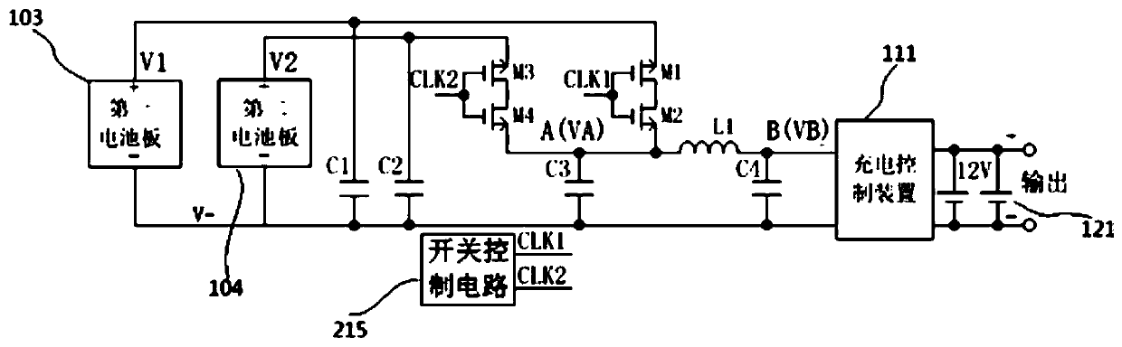 Solar cell charging control circuit