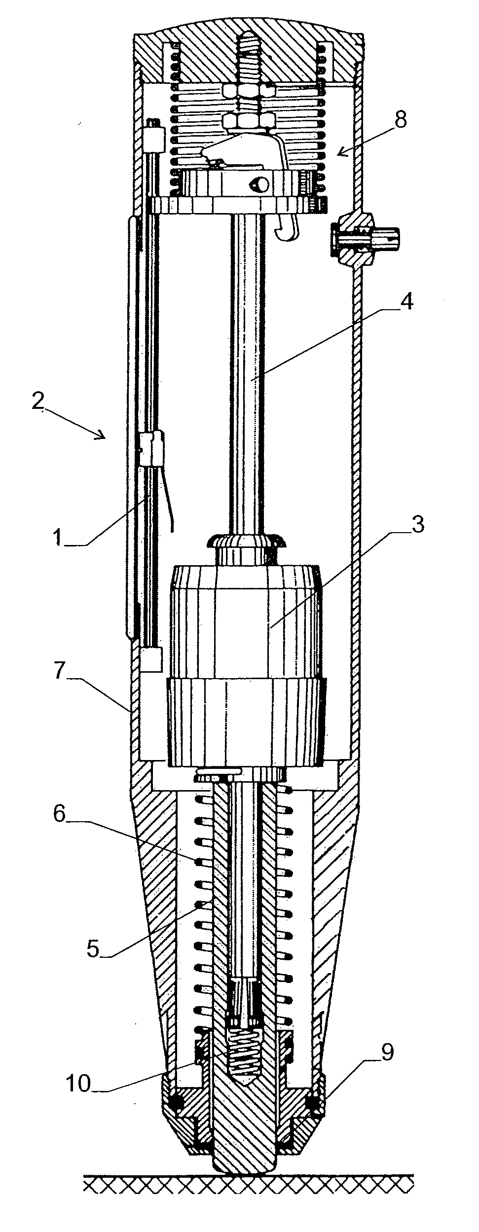 Method and apparatus for the non-destructive measurement of the compressive strength of a solid