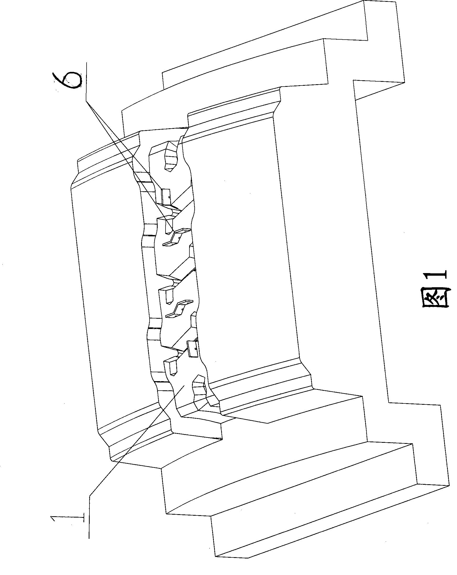 Implantation method of steel disc when casting pattern block of tyre mould at high pressure