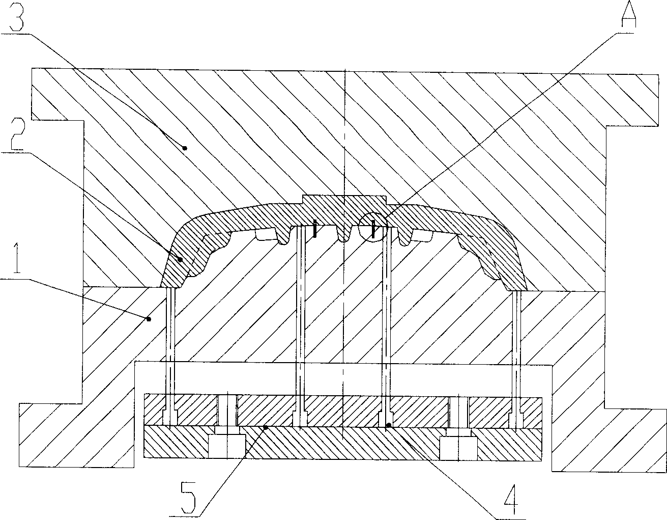 Implantation method of steel disc when casting pattern block of tyre mould at high pressure