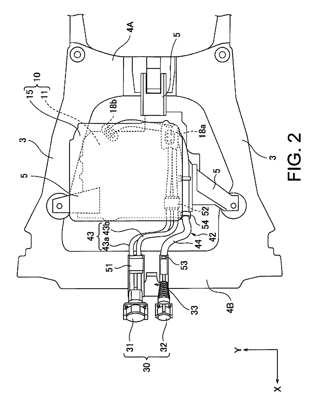 Harness routing structure for electric vehicle