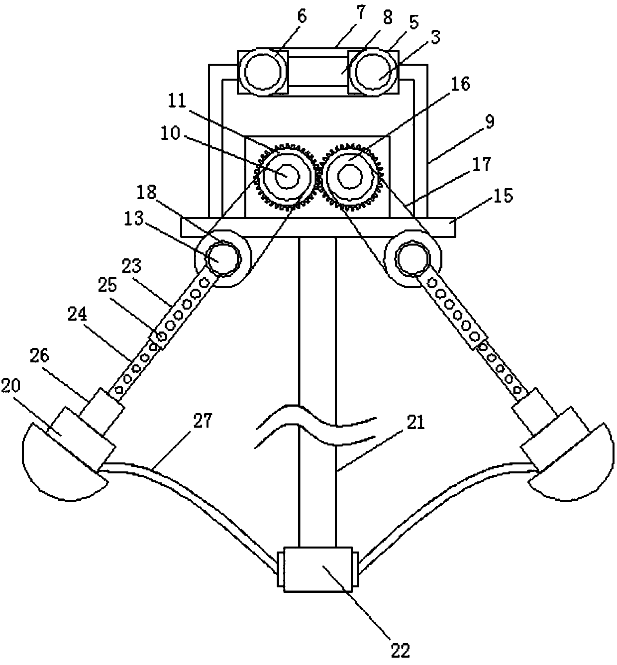 Irrigating device for agricultural planting in sheds