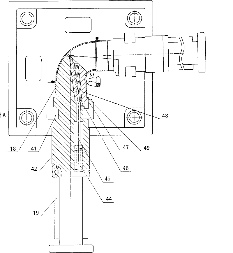 Secondary slide block core pulling mechanism for plastic mould