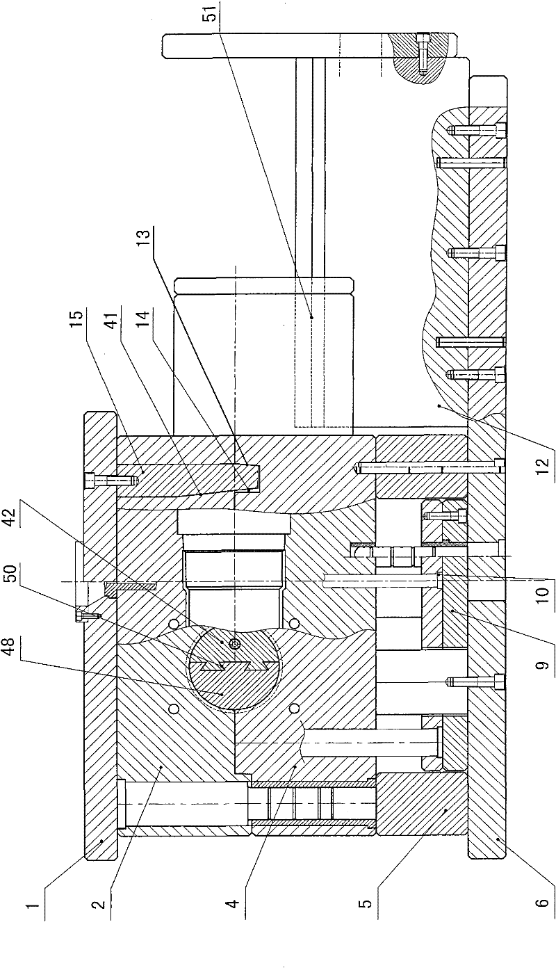 Secondary slide block core pulling mechanism for plastic mould