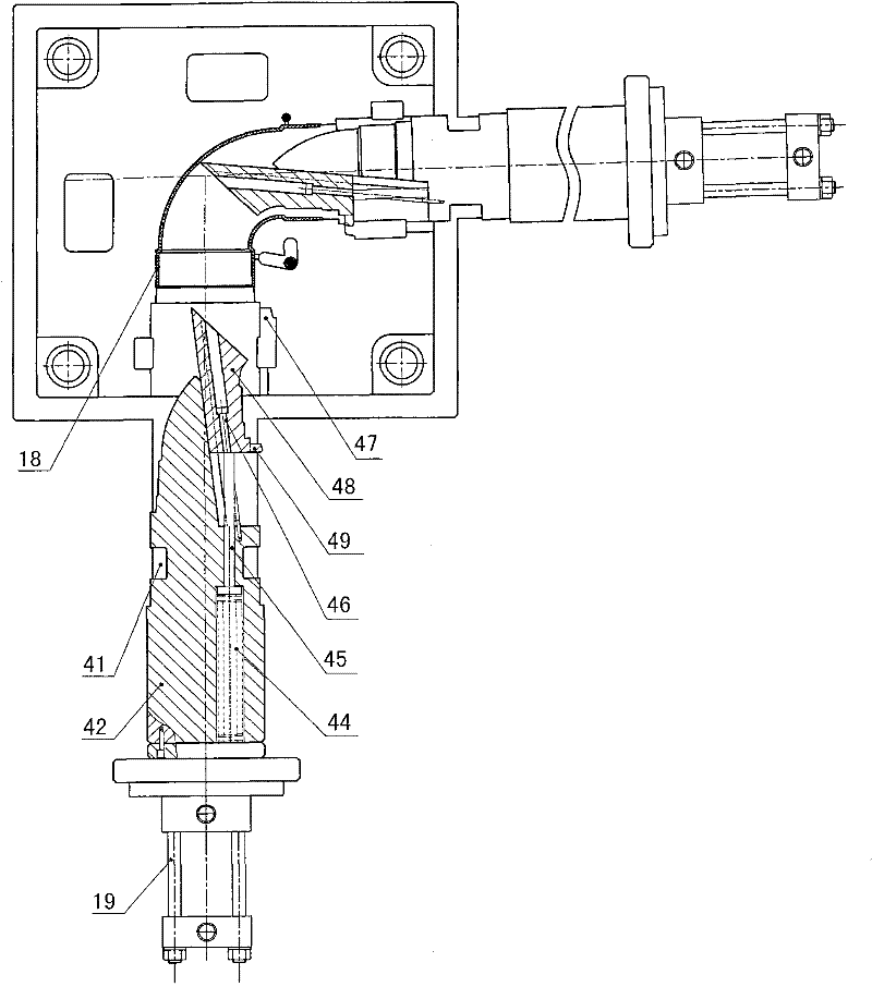 Secondary slide block core pulling mechanism for plastic mould