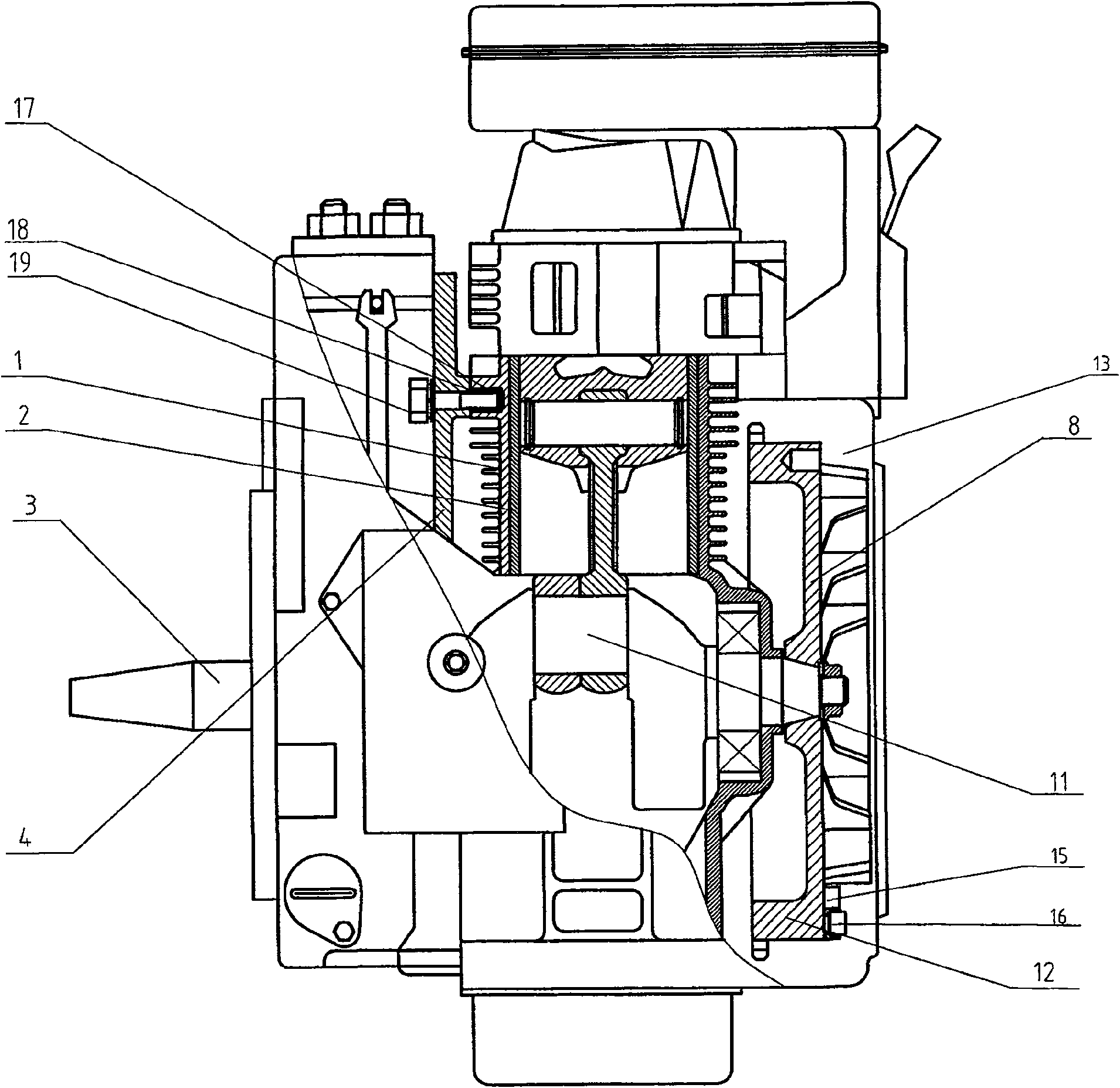 Double cylinder wind cooling diesel