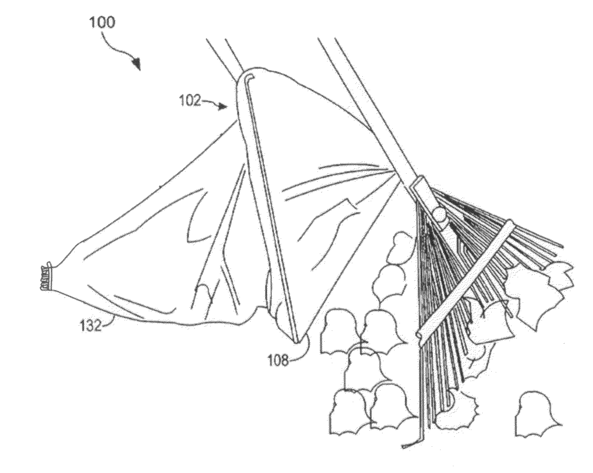 Apparatus for collecting and handling yard debris utilizing a reusable receptable