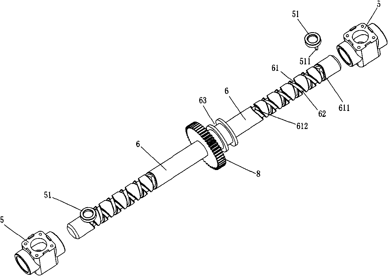 Adjusting device for realizing translation of massage head module position