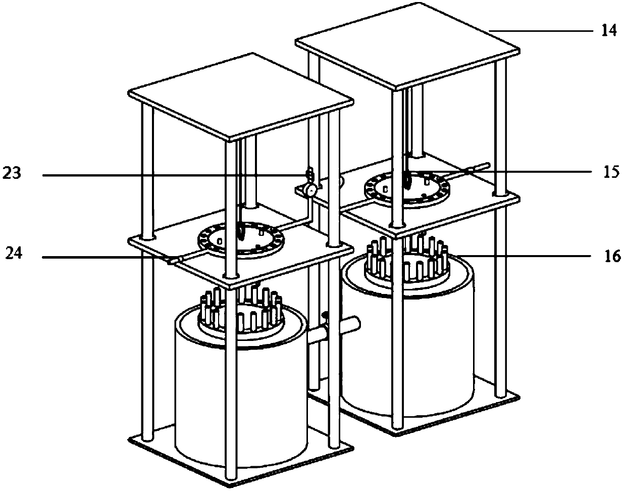 A device for removing ceramic cores of hollow turbine blades based on the principle of convective heat transfer