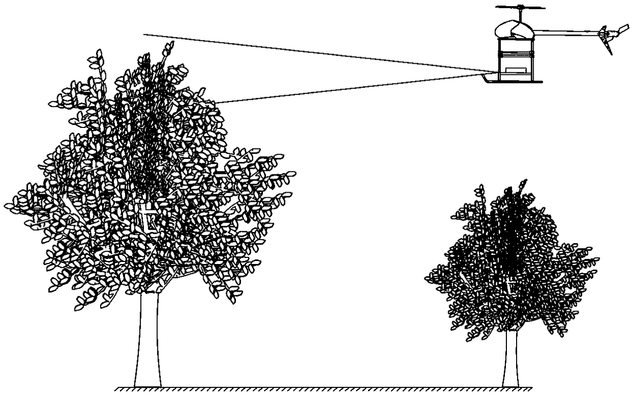 A system and method for automatic spraying of rotary-wing unmanned aerial vehicles based on stereo measurement