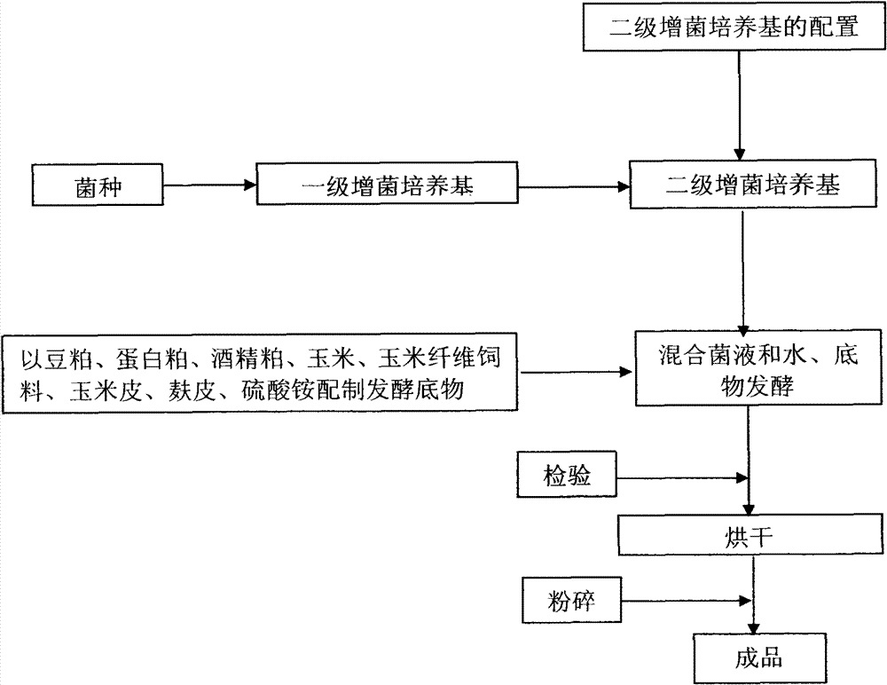 Method for preparing dairy cow feed by microbial fermentation