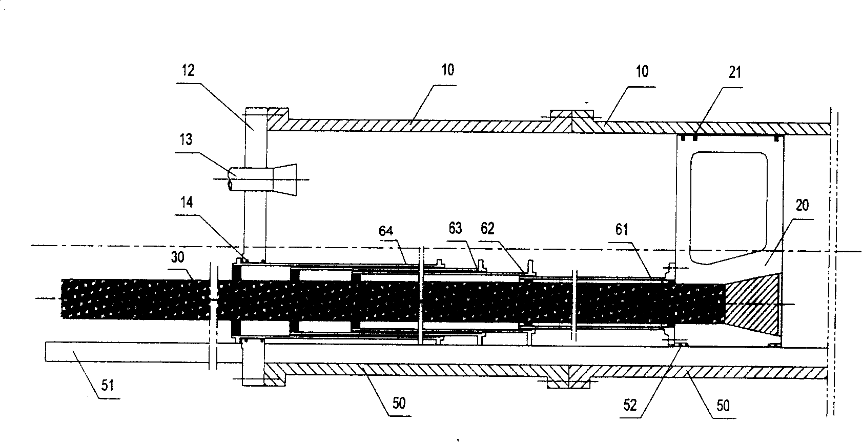 Ejector with enclosed cylinder structure