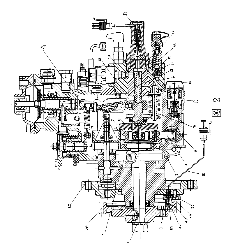 Electric control VE dispensing pump for directly measuring advance angle by inductance type transducer