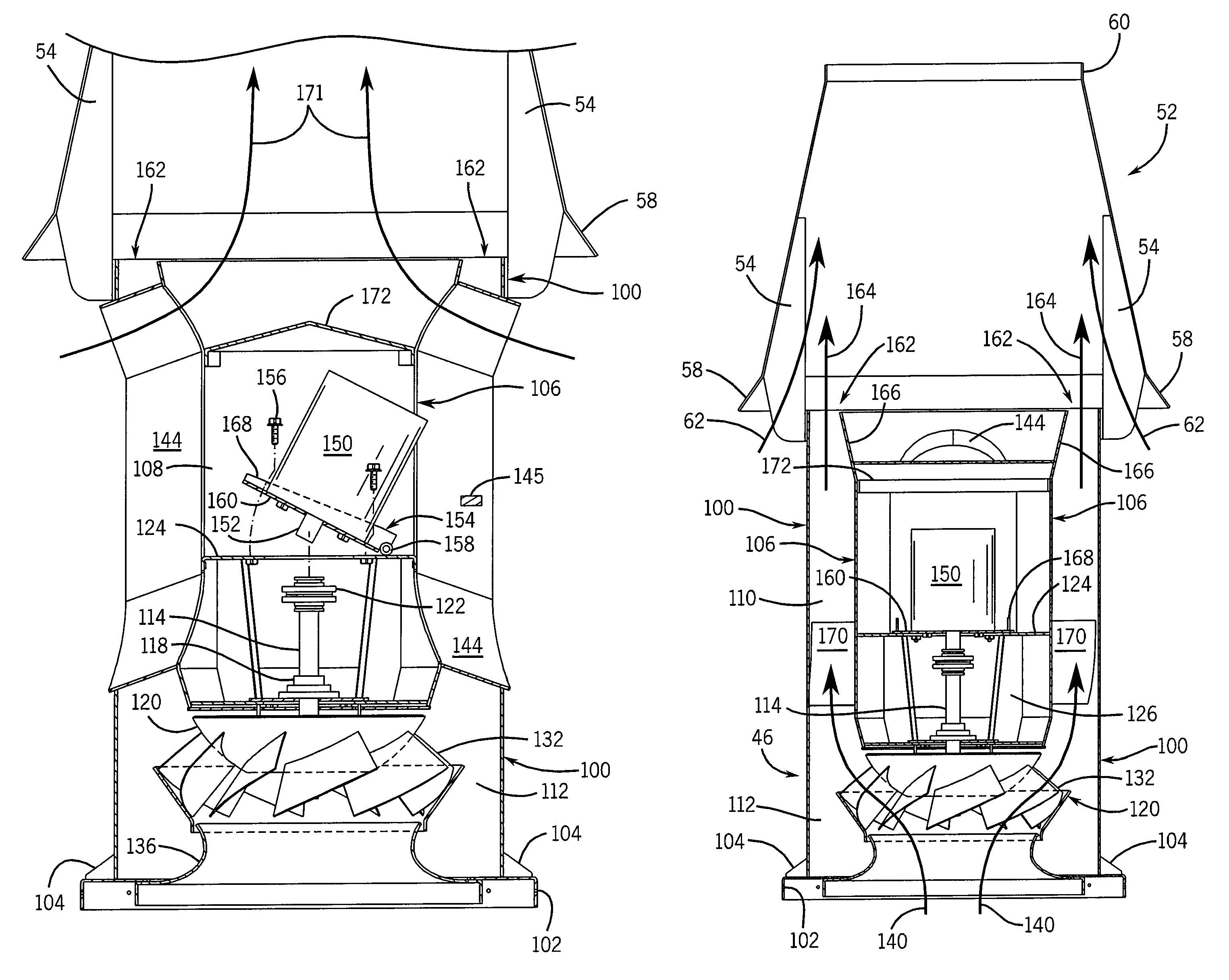 Exhaust fan assembly having flexible coupling