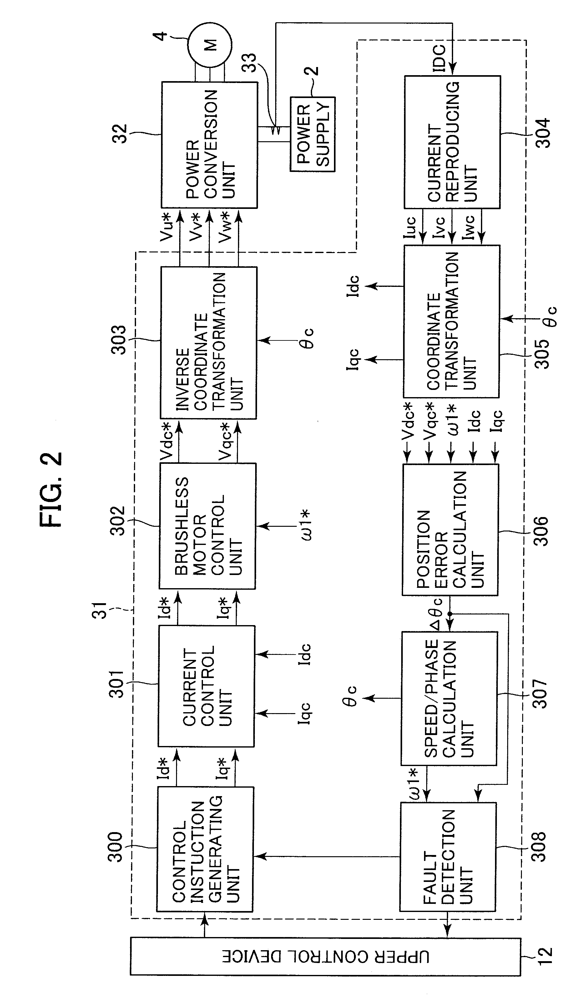 Brushless motor control device and brushless motor system