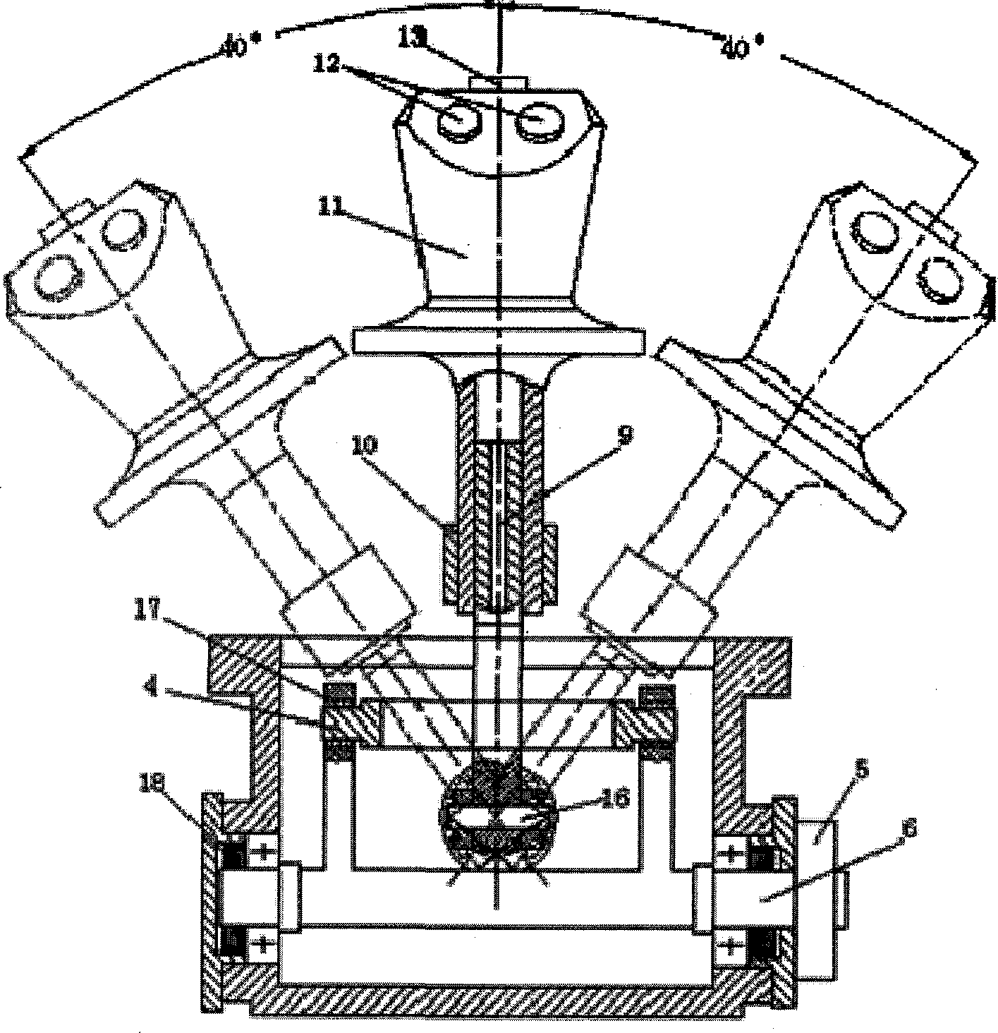 Automobile-line-control-system-based control lever device integrating steering, braking and speed change