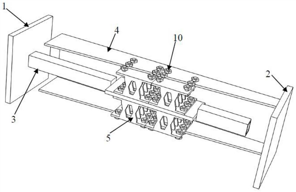 X-shaped soft steel energy dissipation device with assembled self-resetting combined disc spring