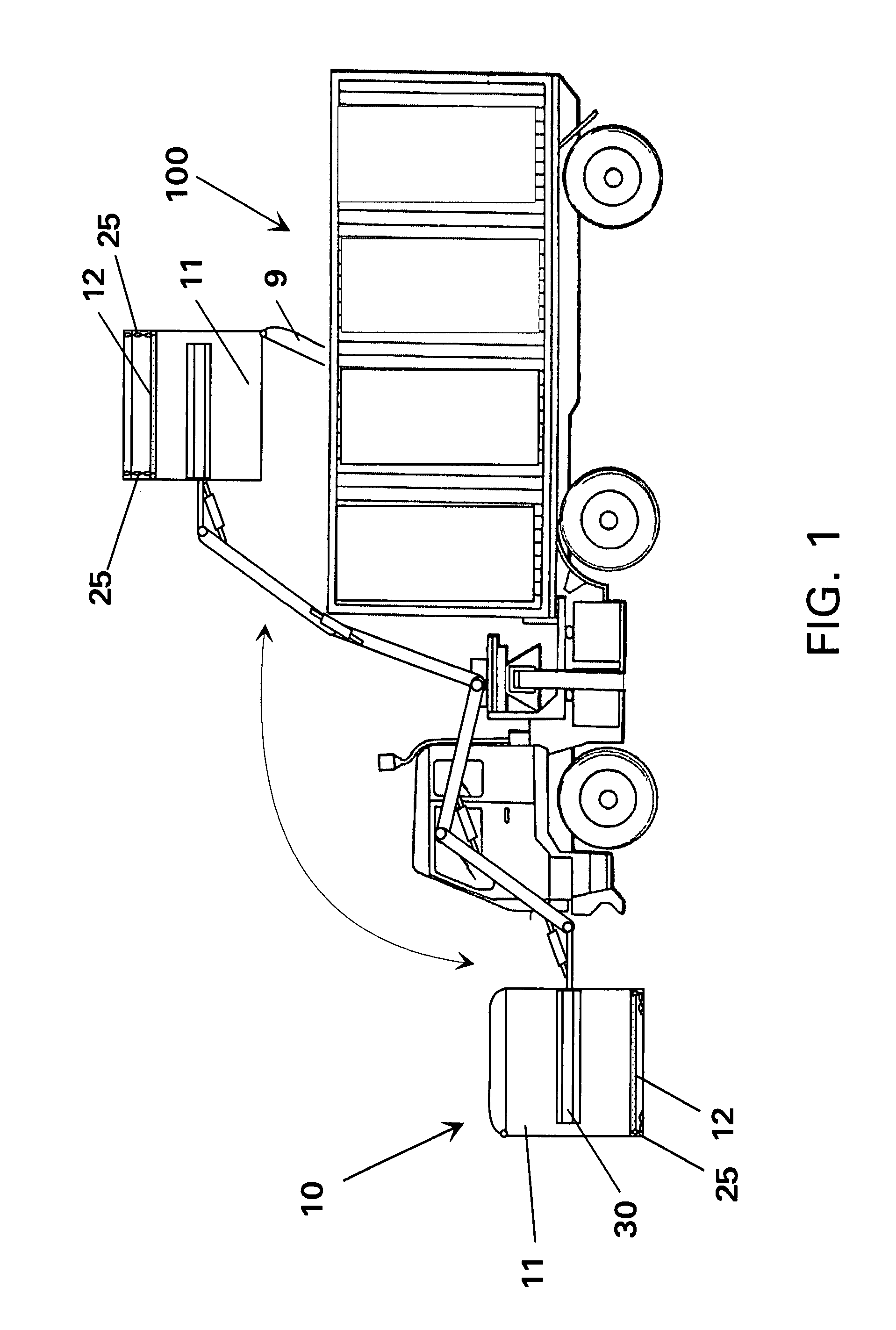 Dumpster with a moveable false floor and method of collecting trash using the same