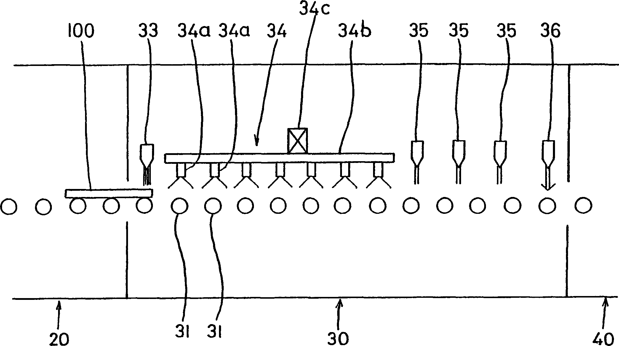 Oscillating shower transfer type substrate treatment device