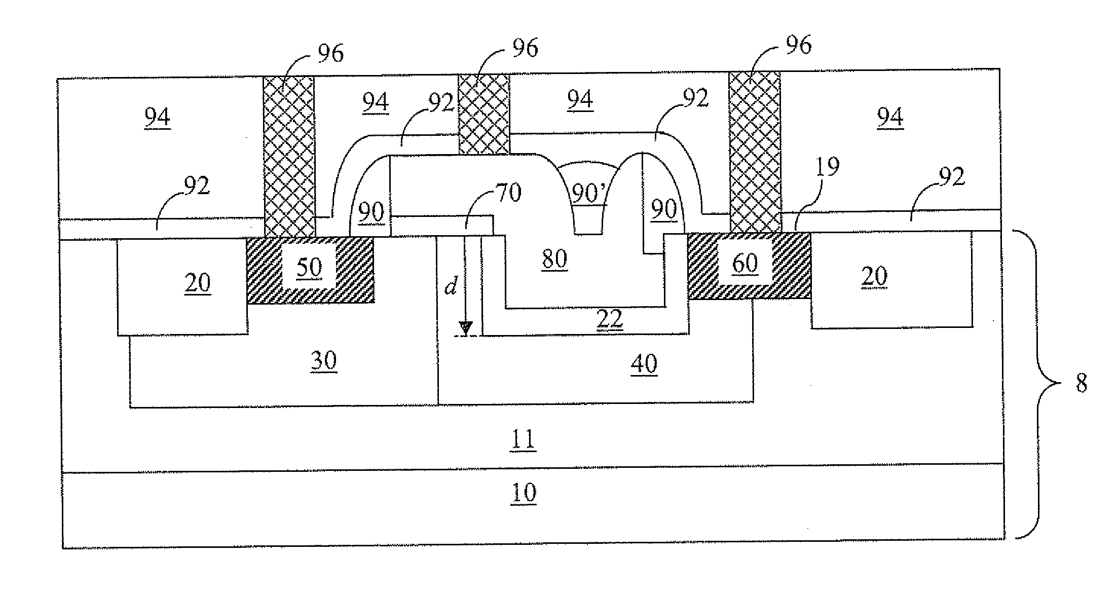 Lateral diffusion field effect transistor with a trench field plate