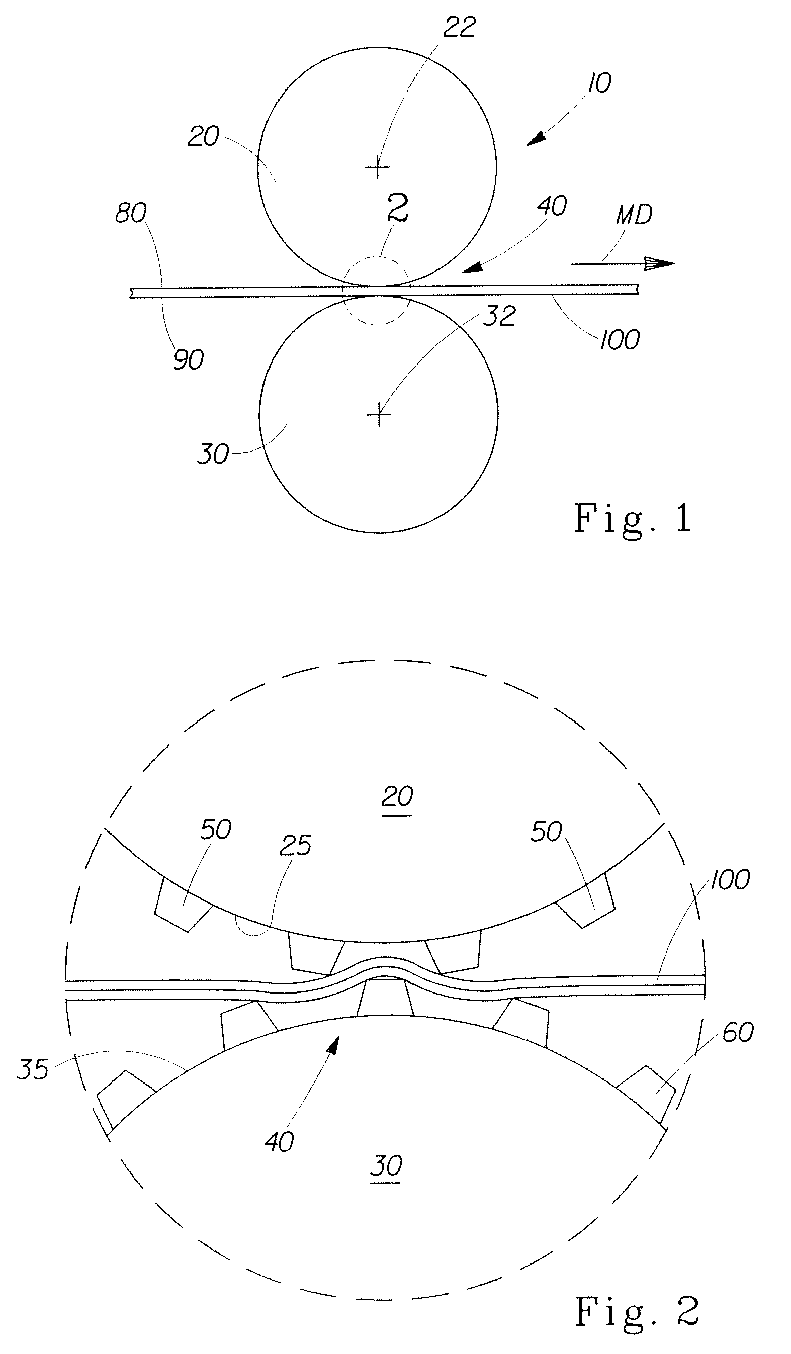 Embossing process including discrete and linear embossing elements