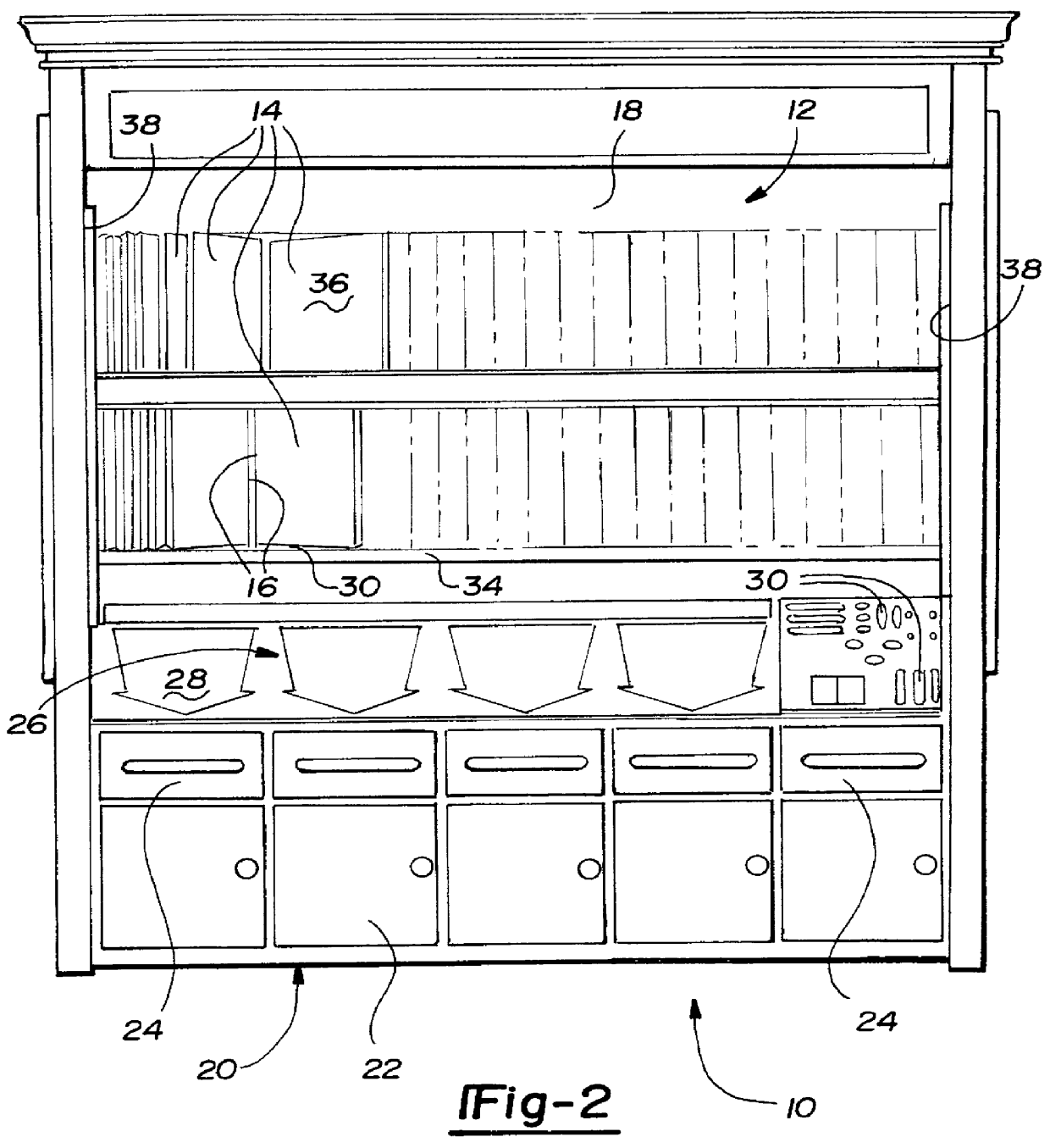 Merchandising unit with door display