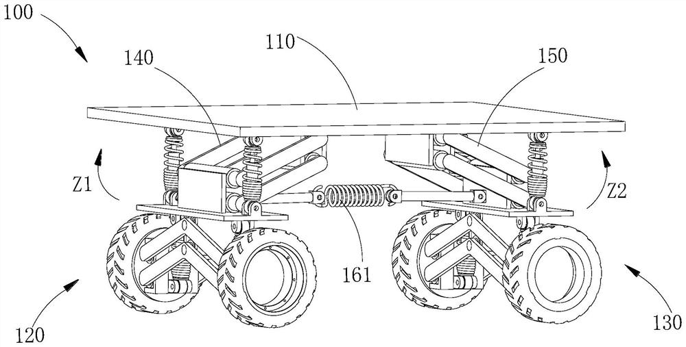 Damping chassis system and mobile device