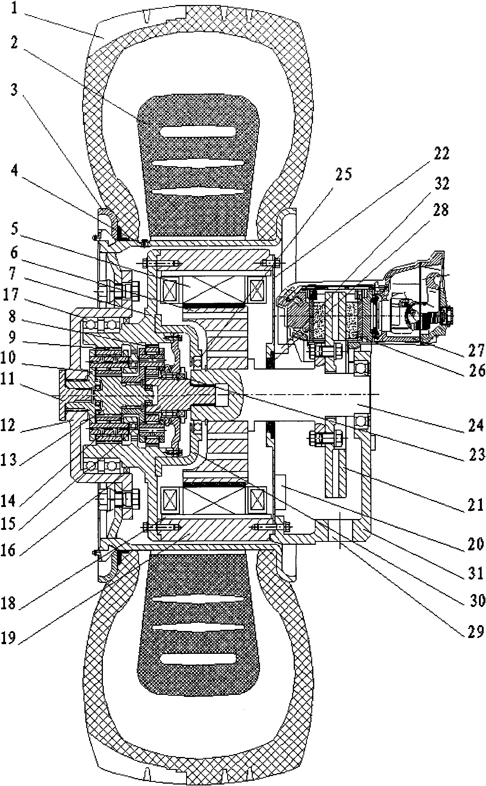 Mechanical and electrical integrated driving wheel system