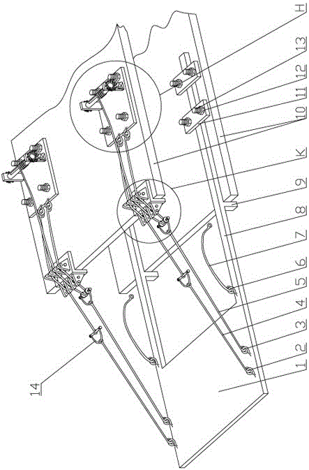 Scaffold cantilever material platform with sheave tensioning adjustment devices