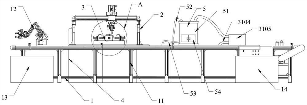 Multi-axis linkage position adjusting type die casting deburring device