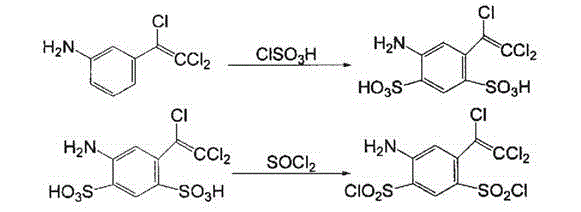 Preparation method of 4-amino-6-(trichloroethenyl)-1, 3-benzene disulfonamide