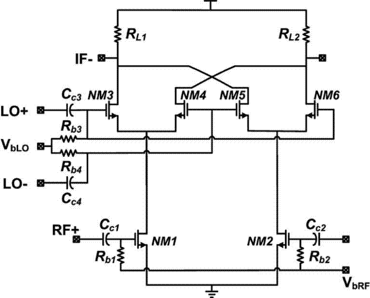 Gilbert cell mixer with automatic optimal bias and harmonic wave control