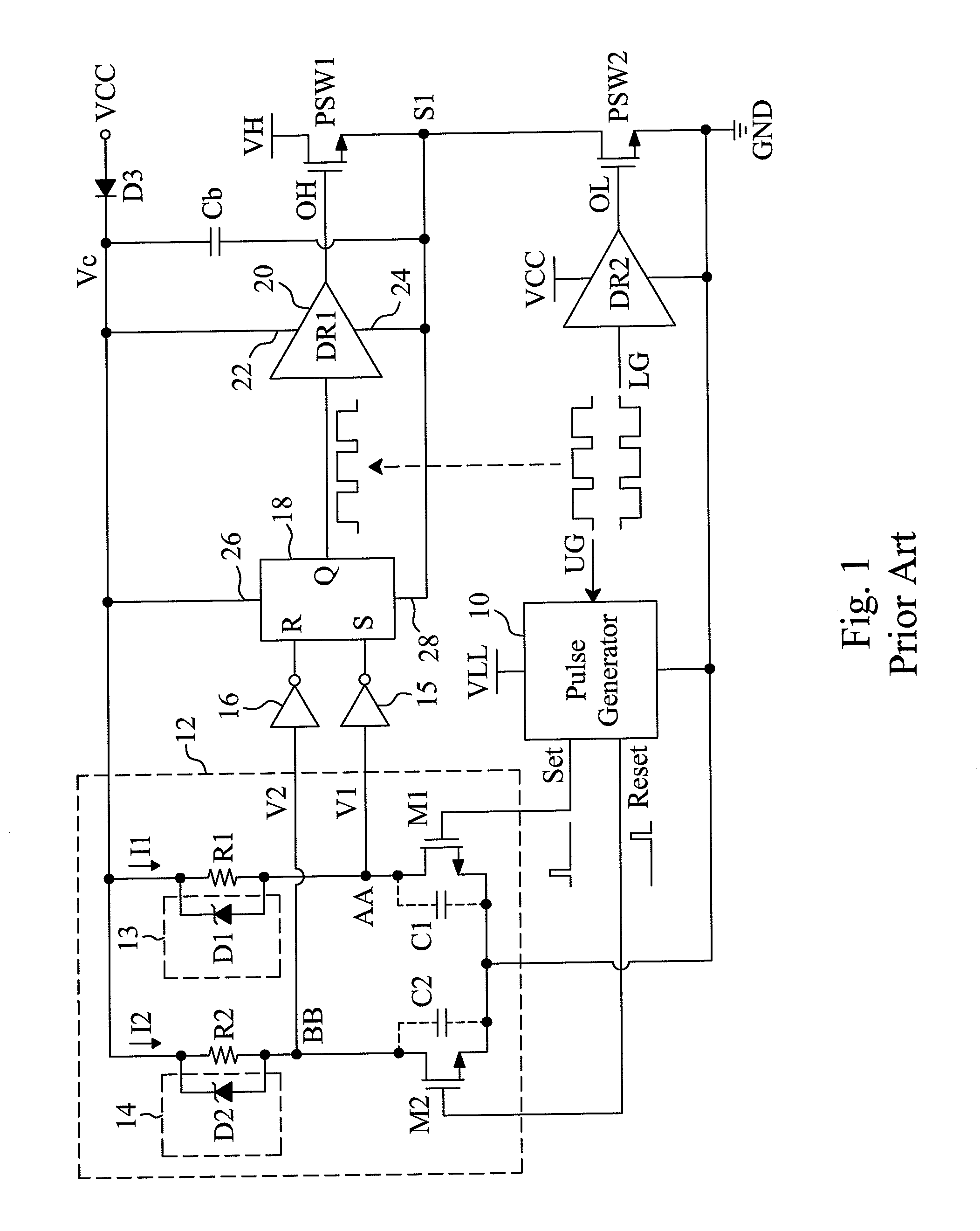 Configuration and method for improving noise immunity of a floating gate driver circuit