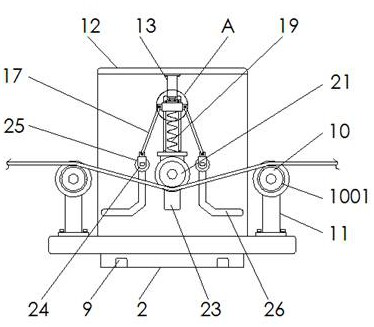 Anti-shaking stringing device with wire harness tightening function for power equipment installation