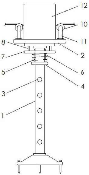 Anti-shaking stringing device with wire harness tightening function for power equipment installation