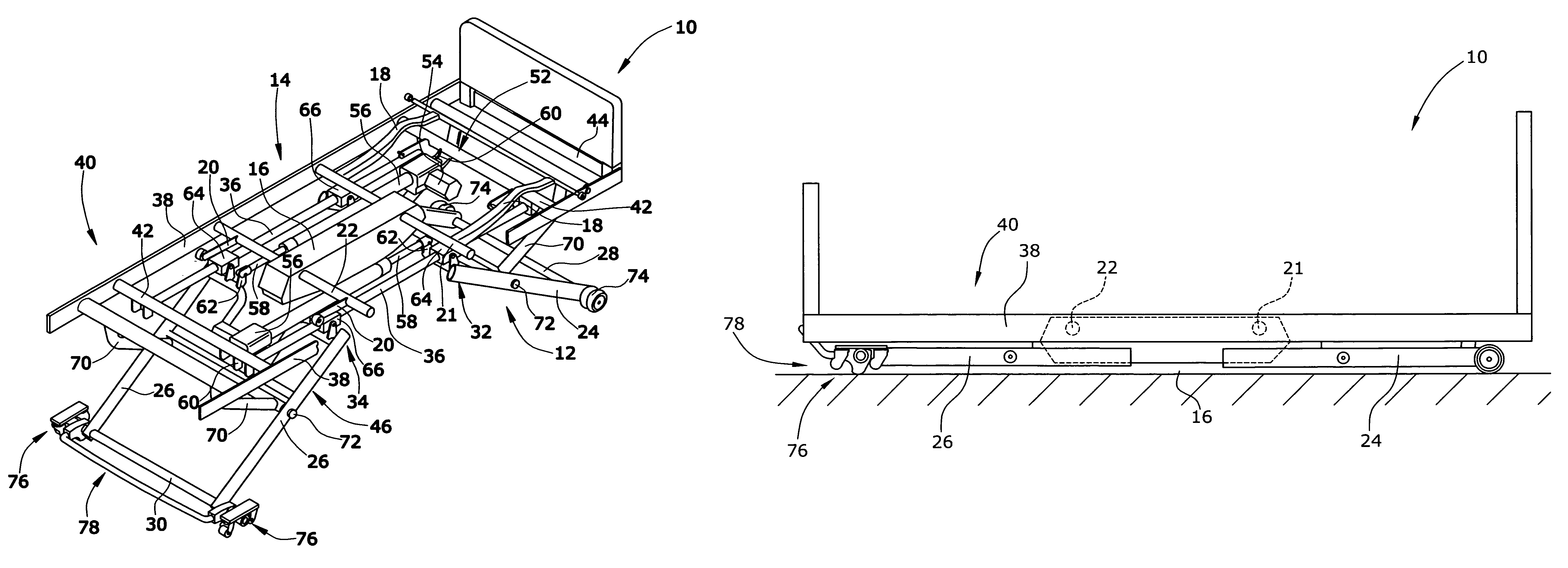 Height-adjustable bed