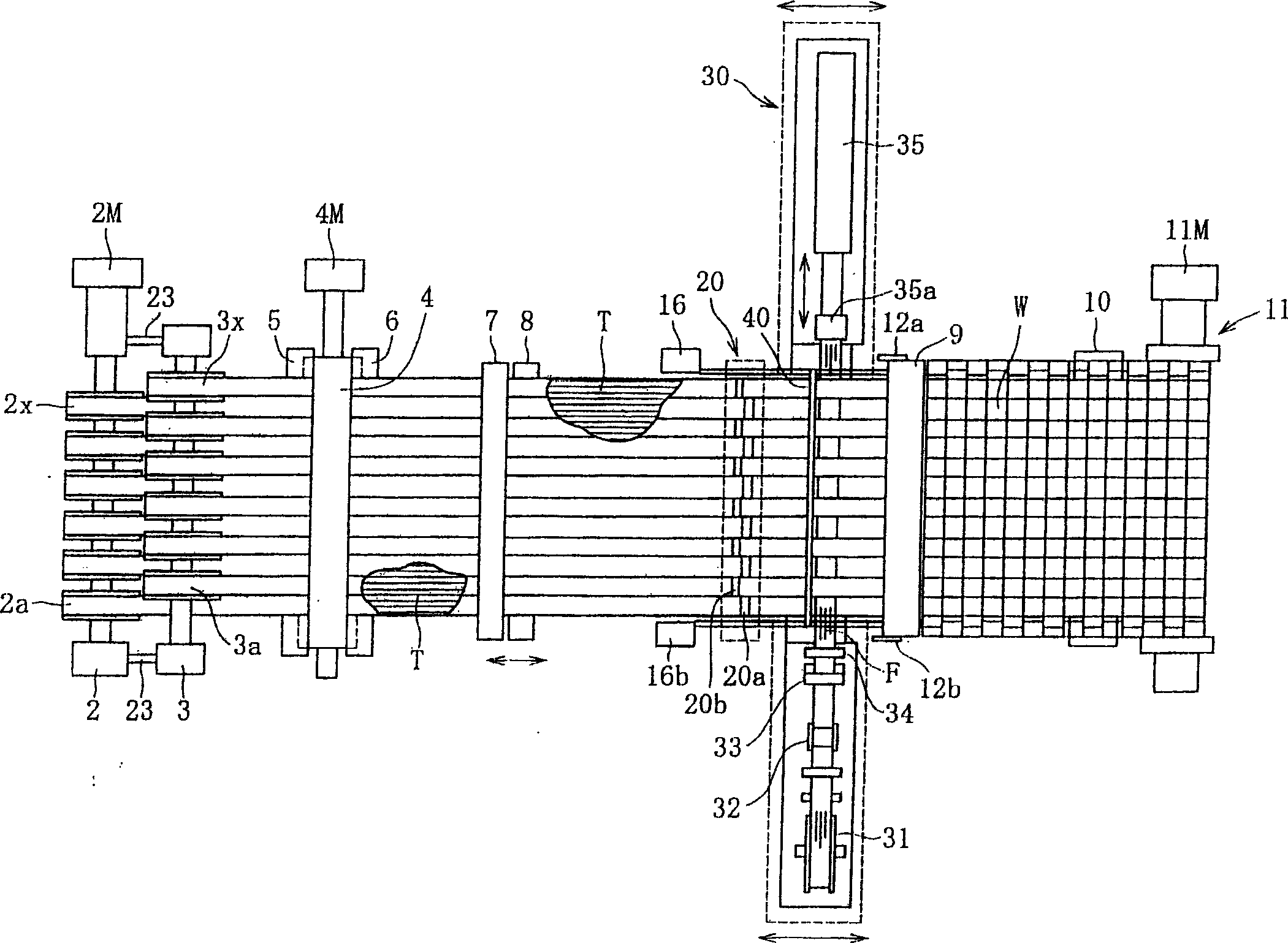 Device and method for weaving band shaped fibre beam fabrics