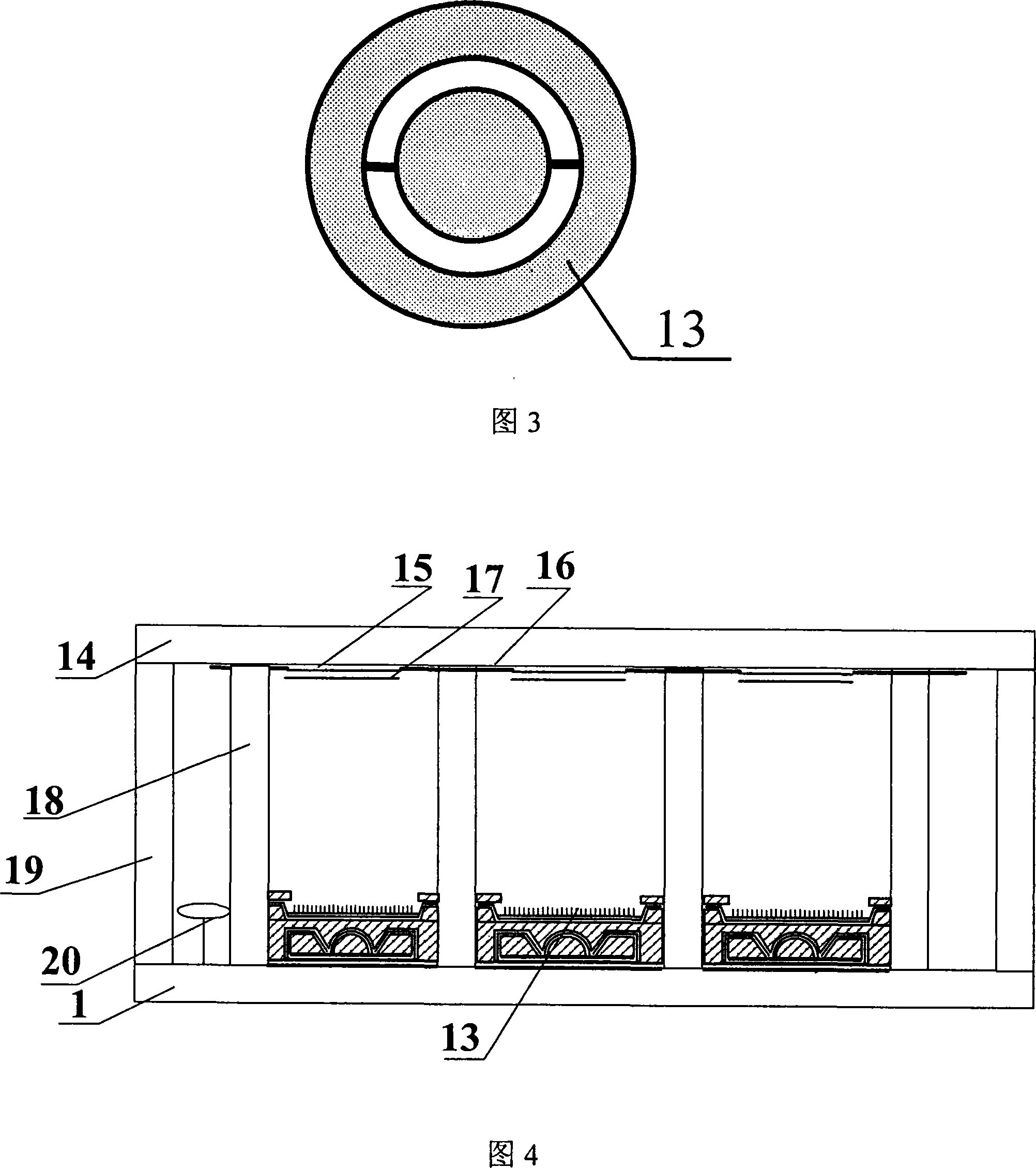 Flat-panel display device with ring band lower gate cnodulated emission structure and its preparing process