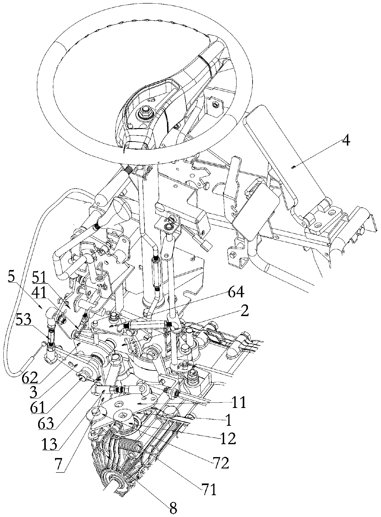 HST control mechanism and agricultural machinery