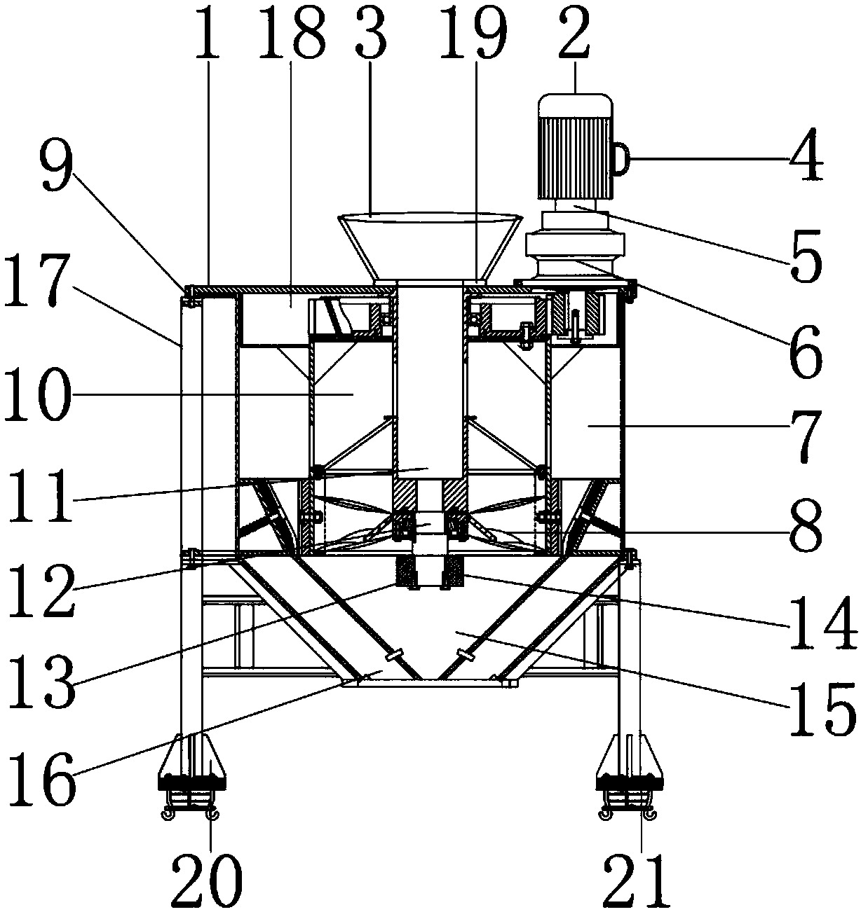 Clinker cone-type crushing mechanism which is used for industrial production and is high in crushing efficiency