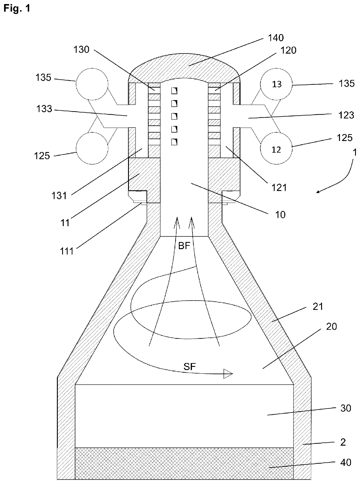 Top combustion stove