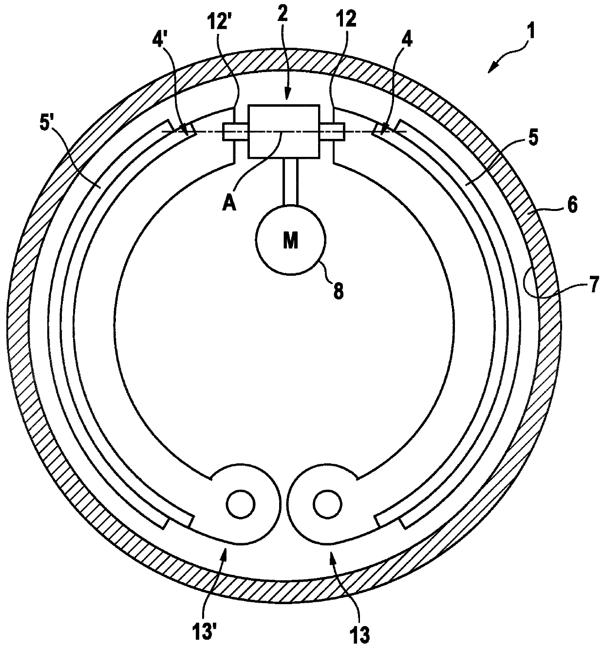 Spreader unit for a drum brake, comprising wear travel adjustment, and drum brake